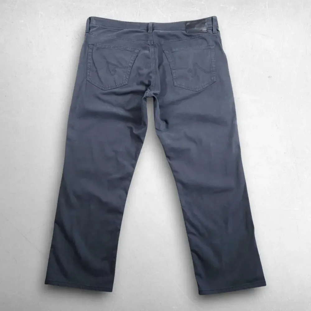 AG Everett Slim Straight Pants Men 35x32 Gray Green Stretch Italian Fabric